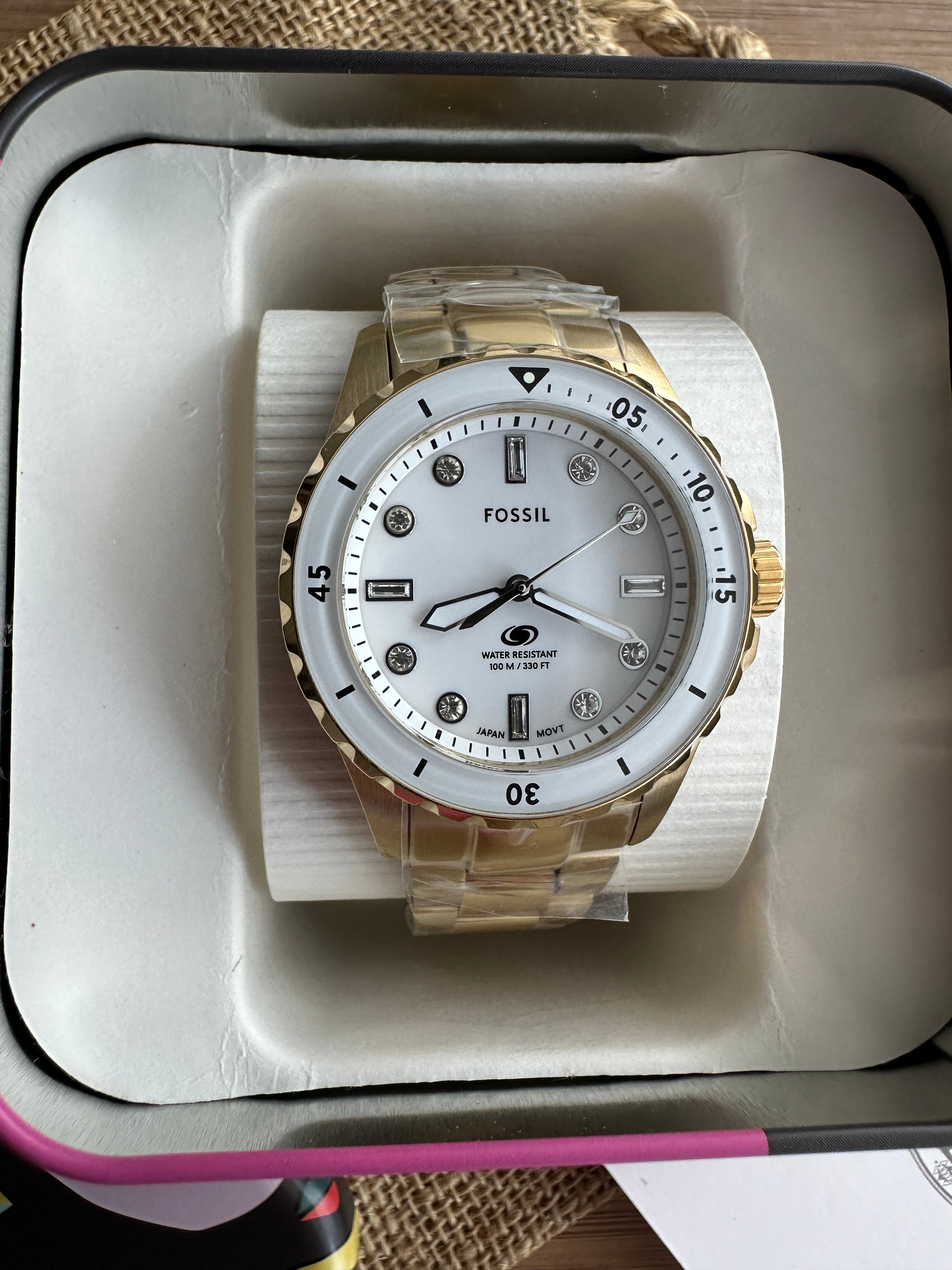 Ceas Fossil Blue-Dive Three Hand Gold Tone