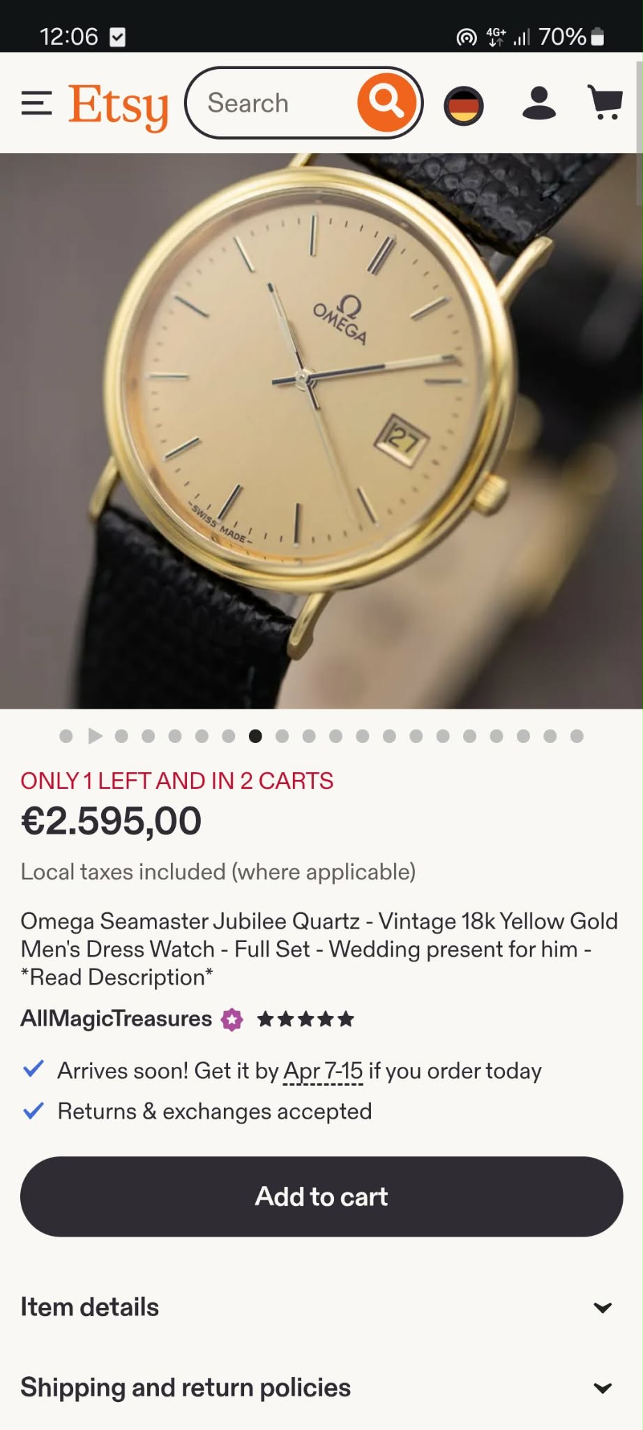 Superb Omega Seamaster Jubilee Aur 18K - Full set - Impecabil
