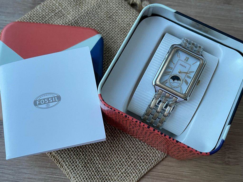 Ceas Fossil Raquel Sun Moon 29mm - Two tone - Mother of Pearl