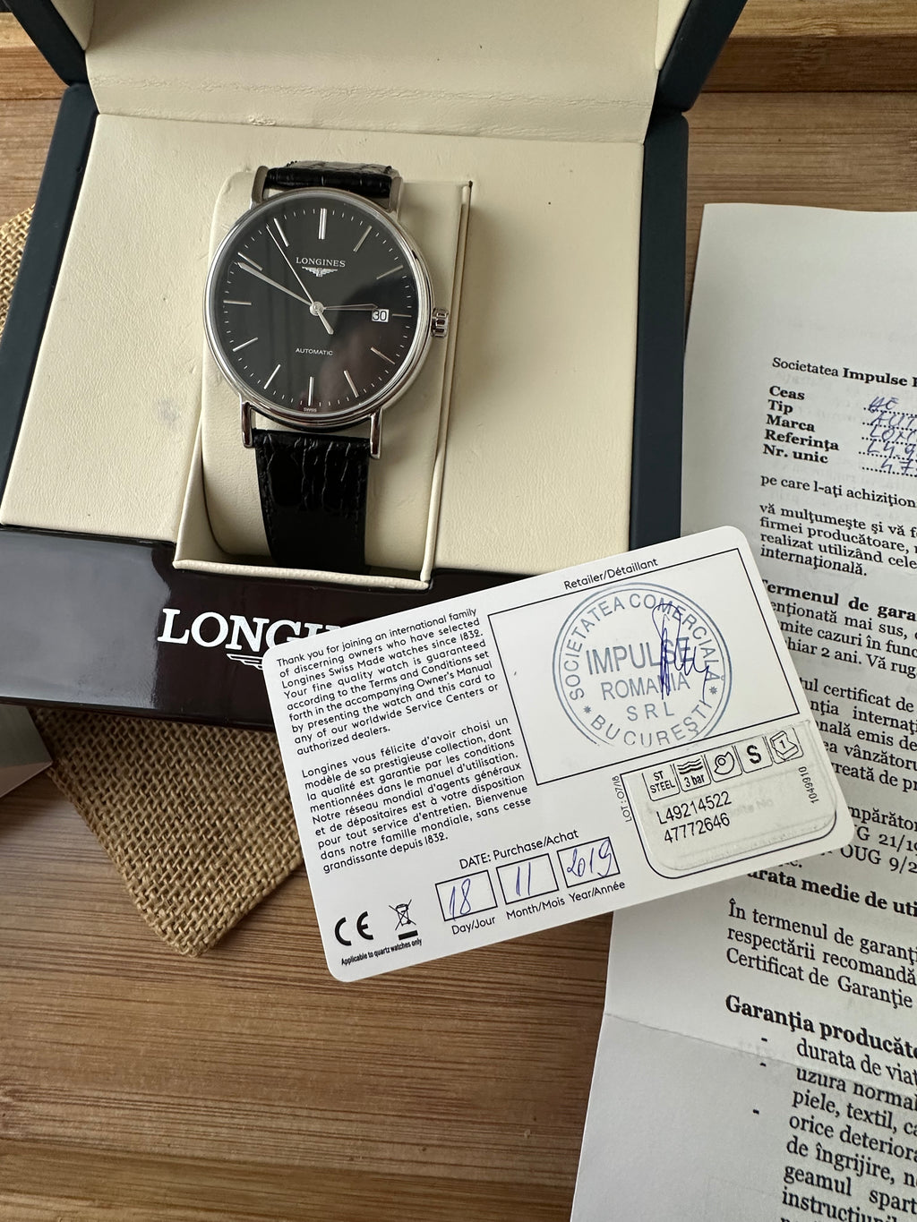Longines Présence Automatic 38.5mm diametrul - impecabil - Full set L4.921.4.52.2