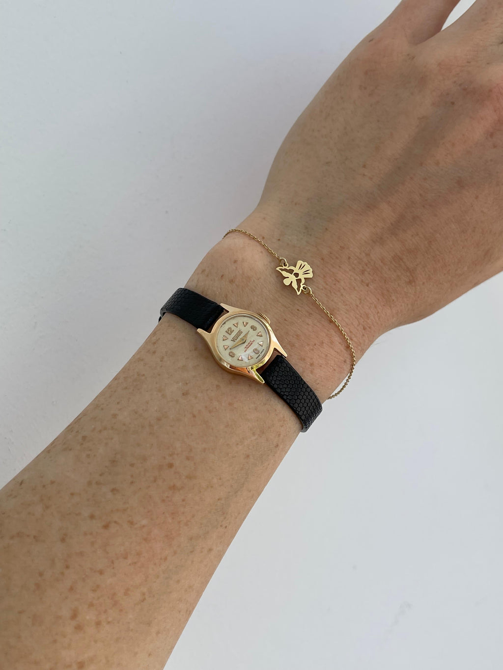 Ceas Venus Lady Aur 18K - curea piele iguana - 1970 - Mecanic