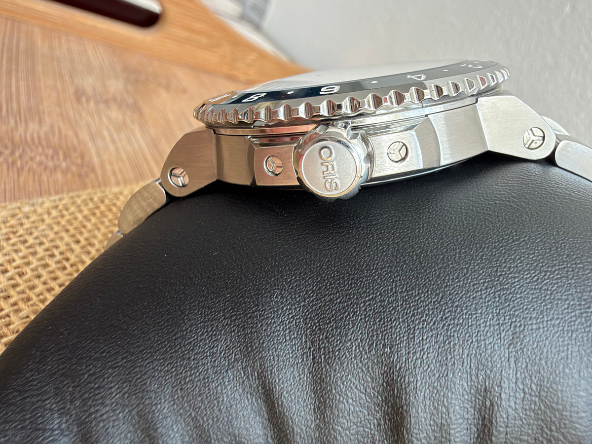 Oris Aquis GMT Carysfort 43.5mm - bezel ceramic - Ediție limitată - impecabil - Ref. 01 798 7754 4185-Set MB