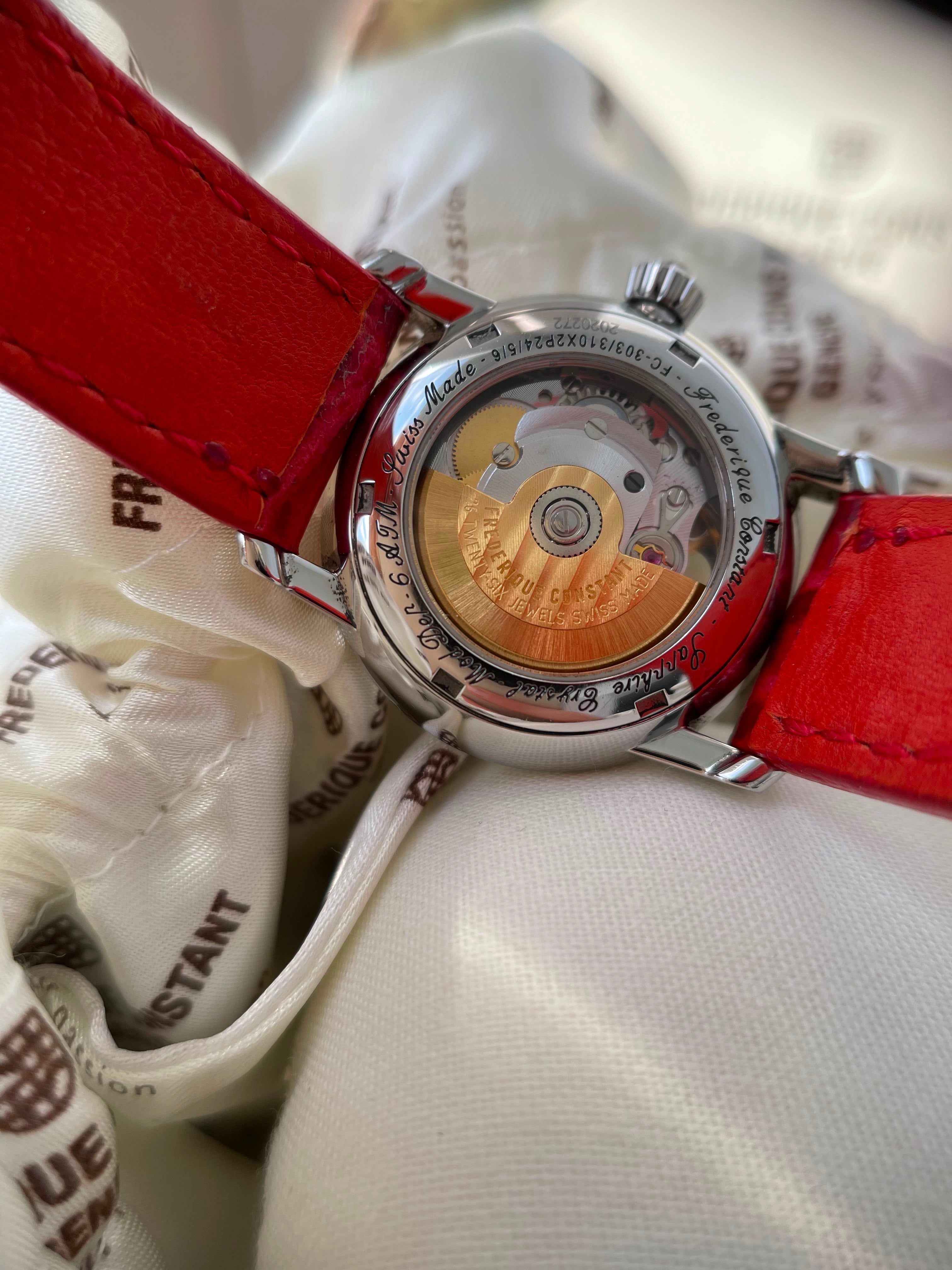 Superb Ceas Frederique Constant - Lady - Automatic - Open Heart cu diamante 💎Ref. FC-310DHB2P6