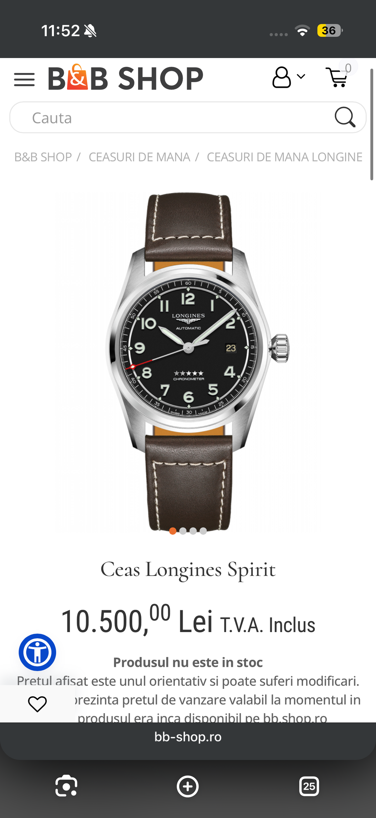 Longines Spirit 40mm - impecabil - Ref. L3.810.4.53.3