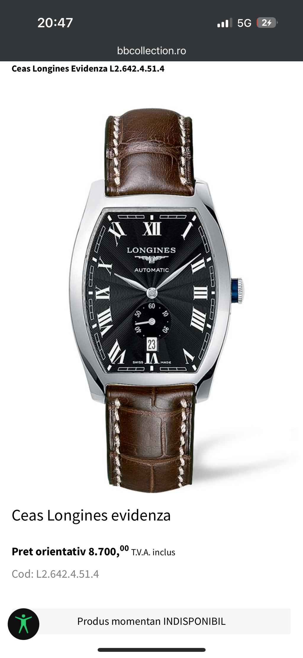 Longines Evidenza Automatic - Impecabil - L2.642.4.51.4