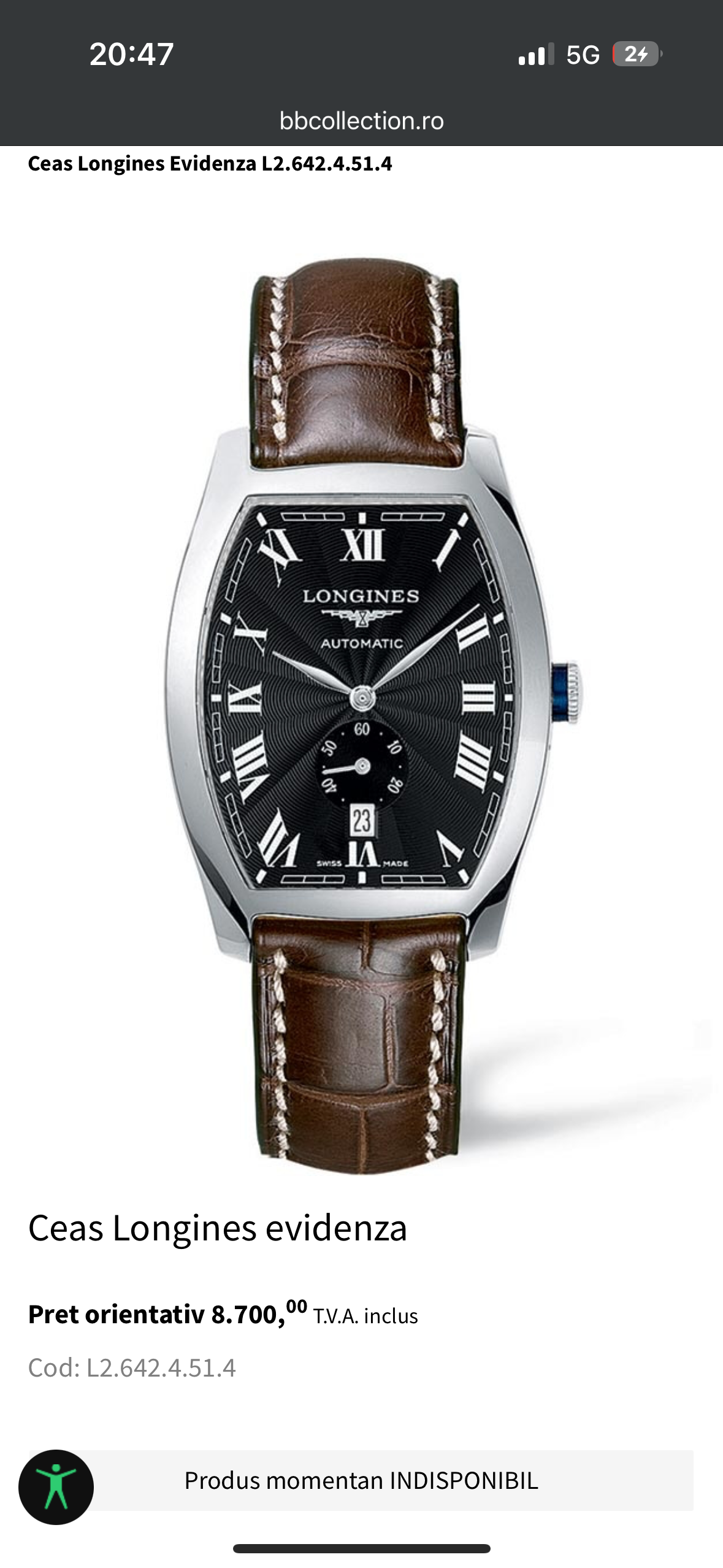 Longines Evidenza Automatic - Impecabil - L2.642.4.51.4