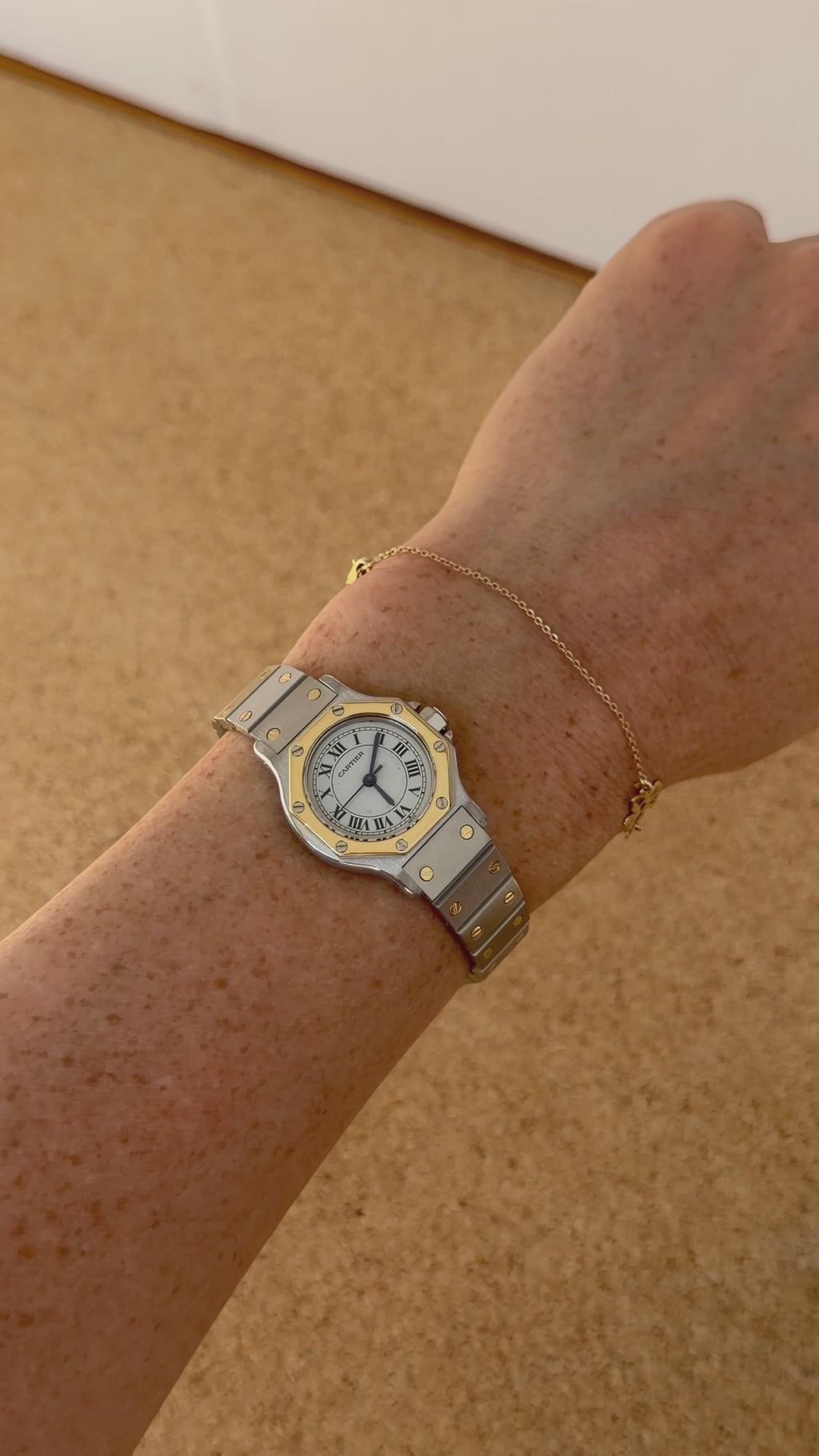 Cartier Santos Octagon Automatic - Aur Oțel - 25mm - Ref. 0907