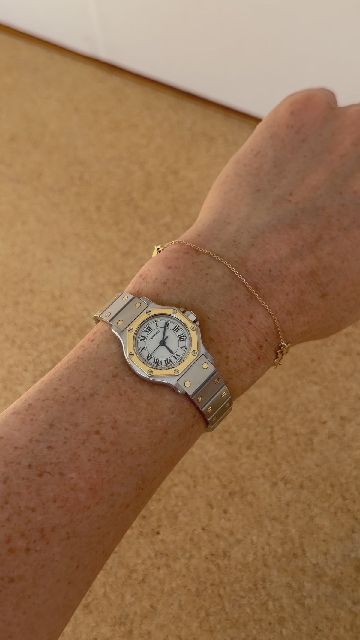 Cartier Santos Octagon Automatic - Aur Oțel - 25mm - Ref. 0907