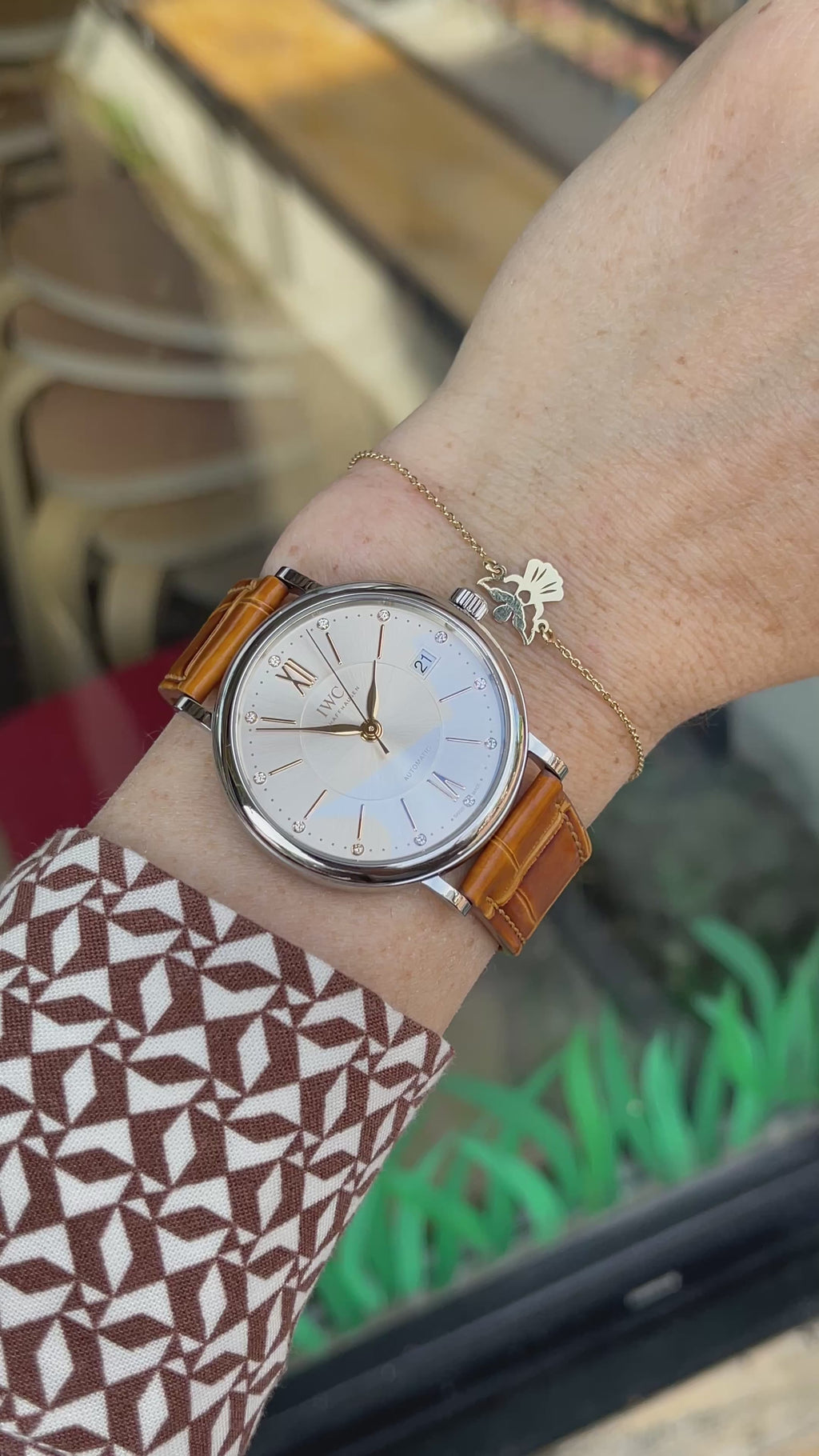 Ceas IWC Portofino Unisex 37mm - cu briliante - Full set, acte, cutie