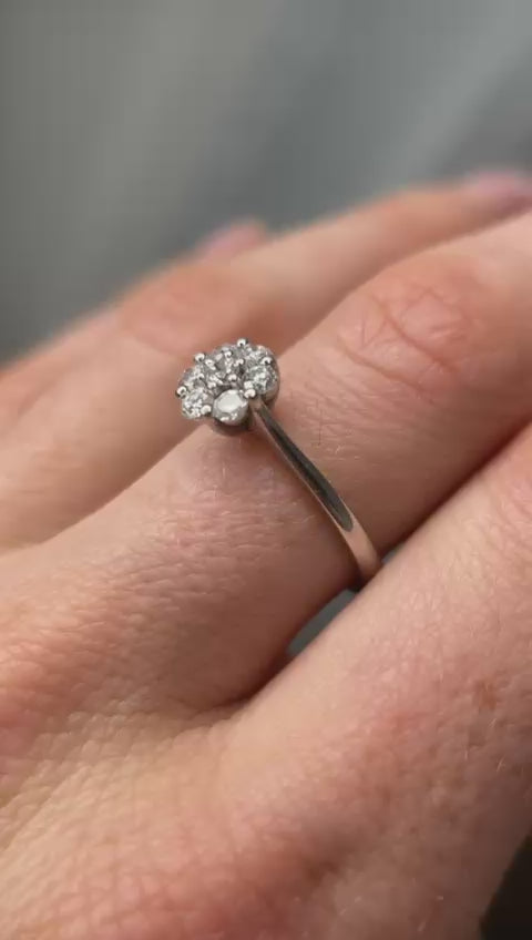 Inel Aur Alb 18k cu diamante - certificat