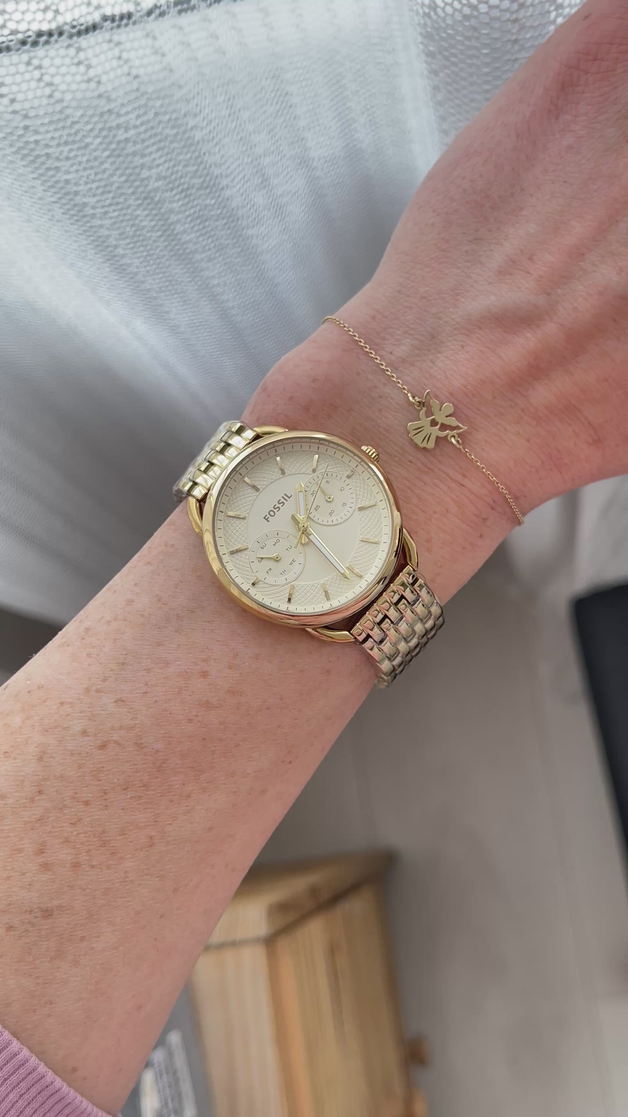 Ceas Fossil Tailor Gold nou - ES3714 - 35mm diametrul