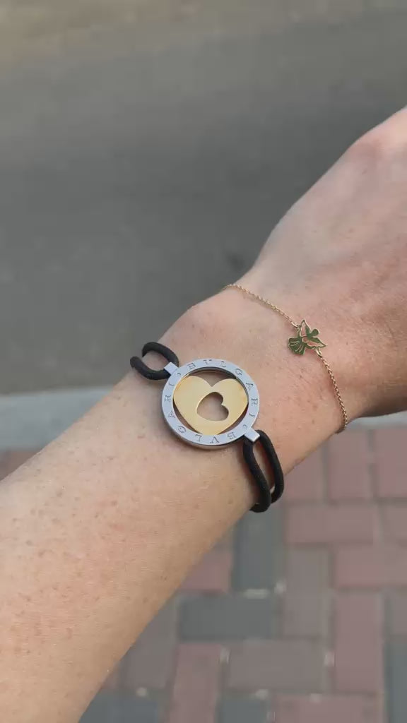 Bratara Bvlgari Tondo Cuore originalǎ Aur 18k si otel