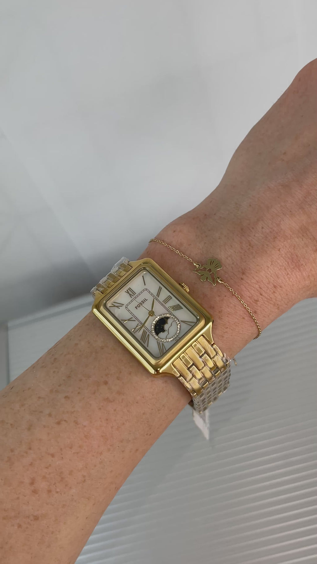 Ceas Fossil Raquel Sun Moon-  Gold ES5398 - 29mm - Mother of Pearl