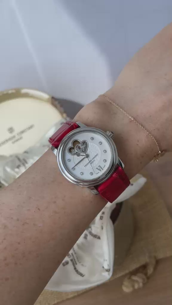 Superb Ceas Frederique Constant - Lady - Automatic - Open Heart cu diamante 💎Ref. FC-310DHB2P6